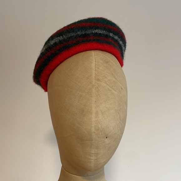 Retro Severson Tam Beret Wool Red Pom Hat Scotland Bagpipe Winter Prep Academia - Picture 13 of 15